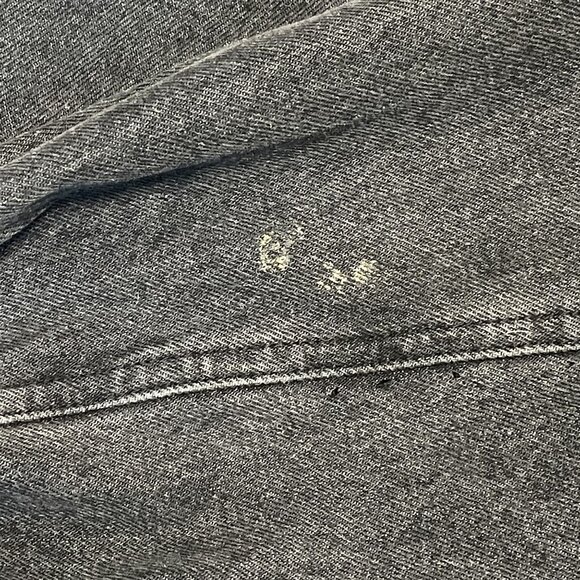 Tov Noir Womens Fringe Back Gray Denim Jacket Size 38 Button-Front - Picture 7 of 9